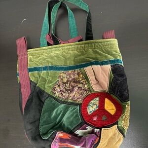 Vintage Multicolor Patchwork lucky brand hobo Tote Bag